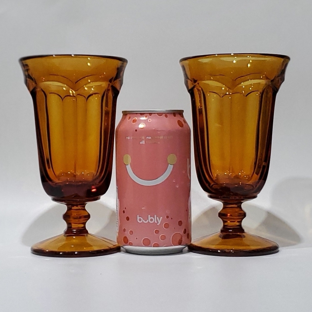 2 Imperial Glass-Ohio 12oz Old Williamsburg Amber Iced Tea Glasses - Picture 12 of 13